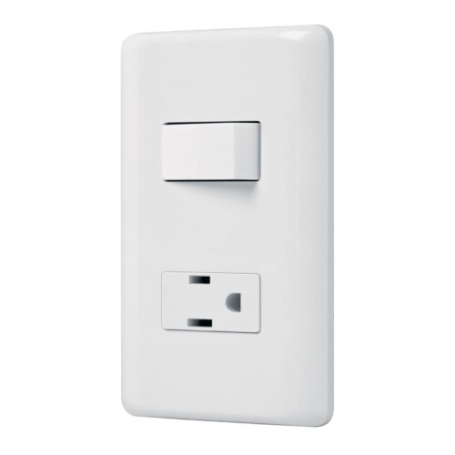 Placa armada contacto e interruptor sencillo, Volteck Basic Color Blanco